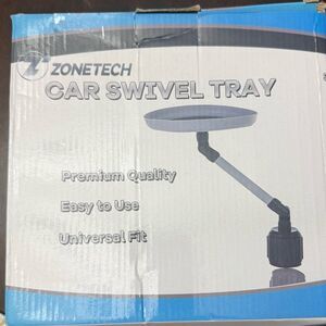 New ZONETECH Car Cup Holder Swivel Tray, car cup holder tray with a food stand.